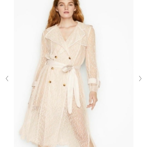 Victoria's Secret Other - Victoria's Secret Lace Trench Coat size xs/s light pink Nwt